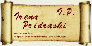 Irena Pridraški vizit kartica